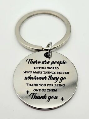 Engraved Inspirational Silver-tone Keychain 1.5 inch NIP